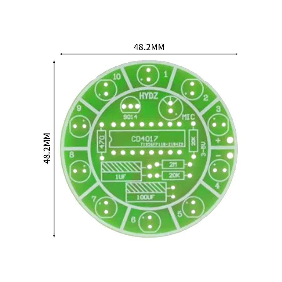 CD4017 Voice-Control LED Rotating Light DIY Soldering Kit for Students and Electronics Projects