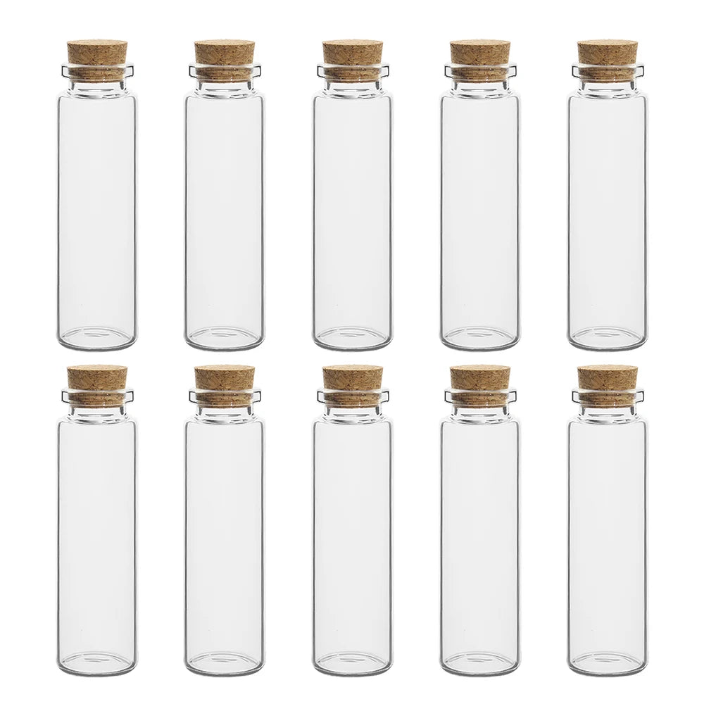 Mini Glass Bottles with Cork Stoppers — 5ml to 20ml Vials, 10pcs