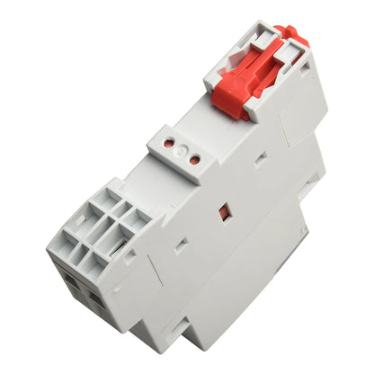 25A Contact Din Rail Mount RoHS Compliant Transparent Flip Cover Flame Retardant Plastic Low Power Consumption