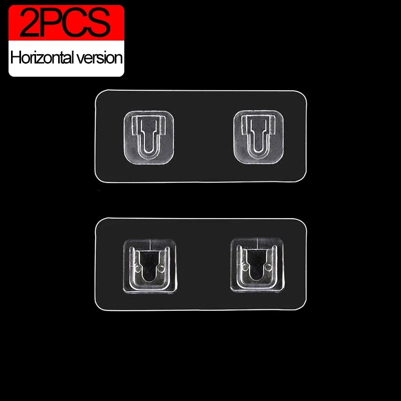 Double-Sided Adhesive Wall Hooks Strong Transparent Suction Cup Hooks