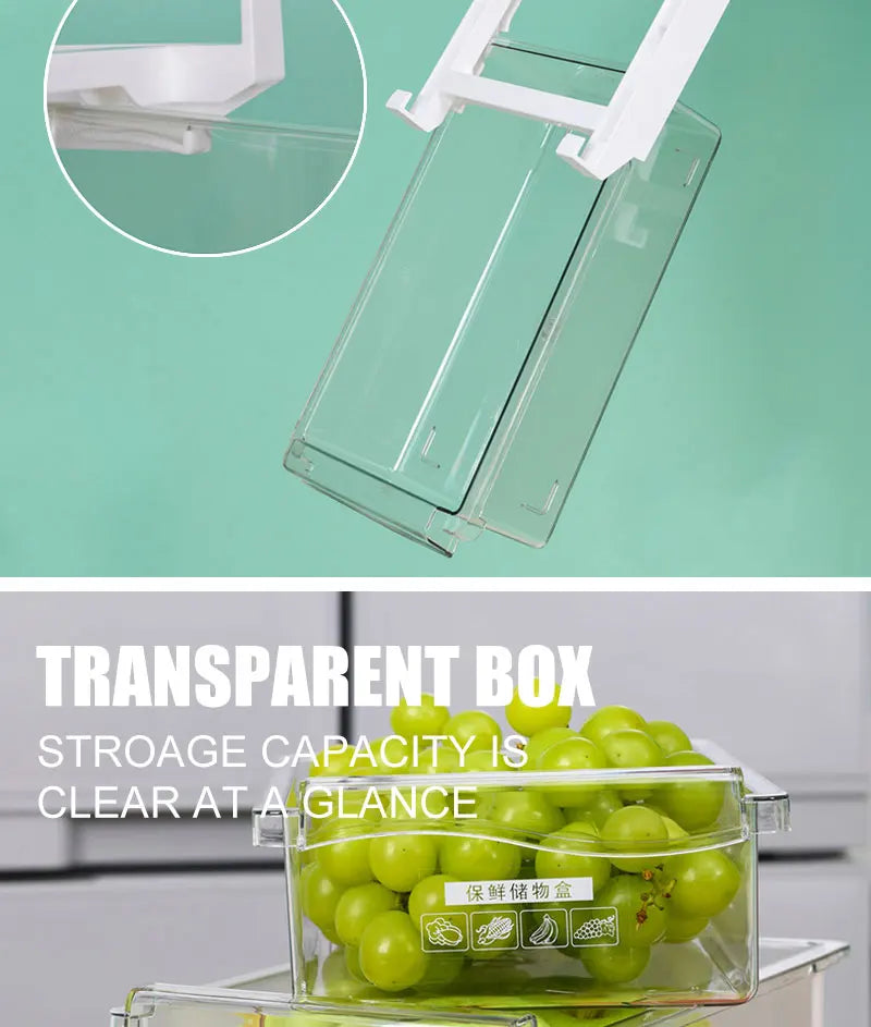 Fridge Slide Under Shelf Drawer Food Storage Organizer Box