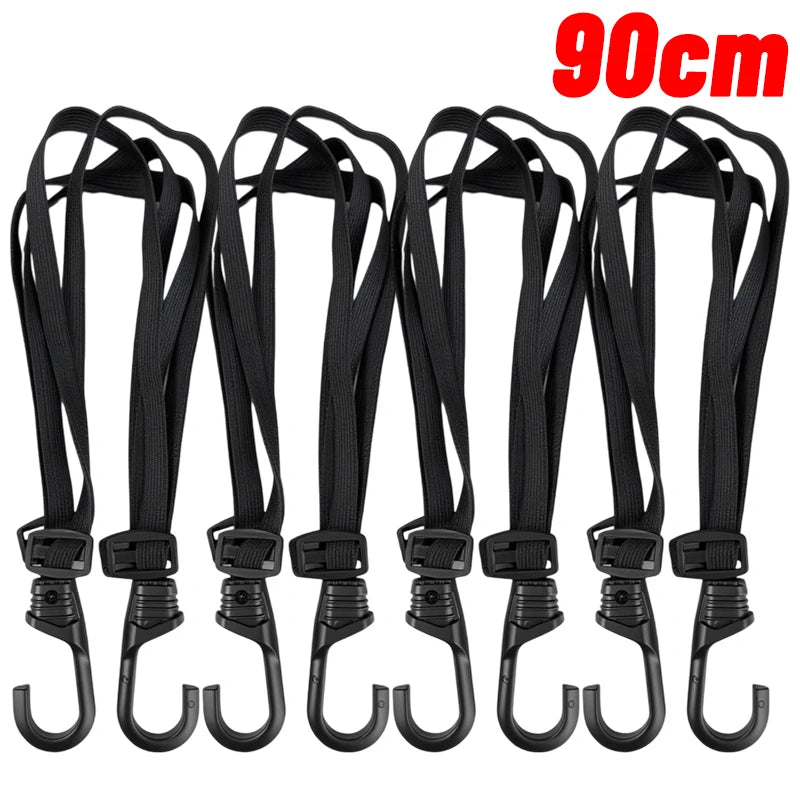 Motorcycle Back Seat Helmet Strips Elastic Rope Motorcycle Helmet Fixed Strap Adjustment Fix Rope Goods Strap Luggage Net 90cm