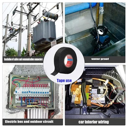 Electrical Insulating Tape Heat Resistant Harness Tape 8/15/19mm Car Wiring Loom Protection Waterproof Adhesive Tape