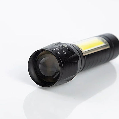 COB+XPE Mini LED Pocket Flashlight with Pen Clip Portable USB Rechargeable Torch Outdoor Zoomable Light Tactical Lantern Lamp