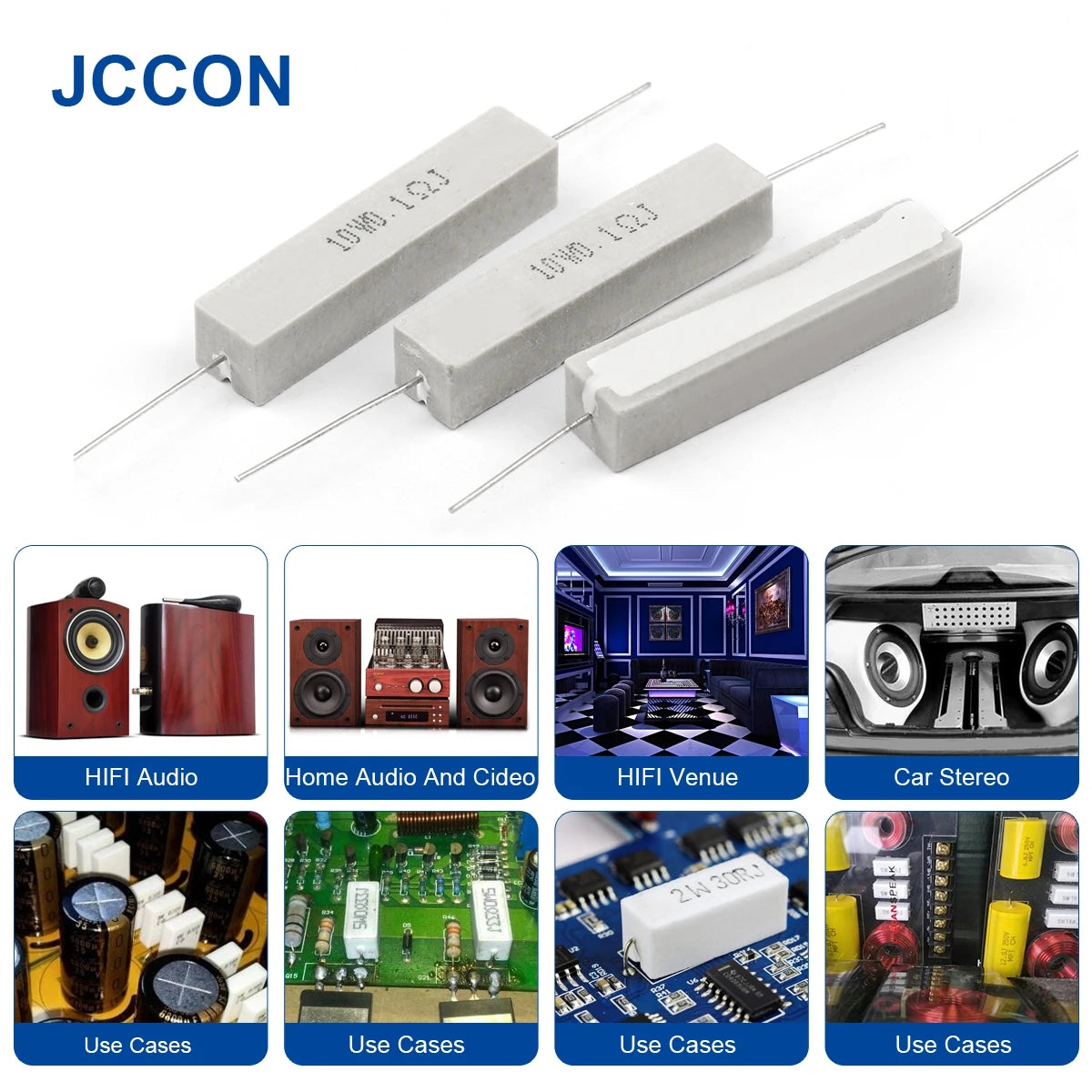10W Cement Resistor 0.1Ω–10KΩ 5% Tolerance Ceramic Cement Resistance