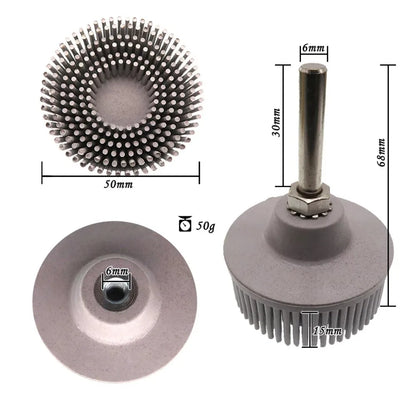 5 Pcs Polishing Brush Deburring Brush Abrasive Brush Set For Metal Aluminum Steel Iron Rubber Bristle Disc With Connecting Rods