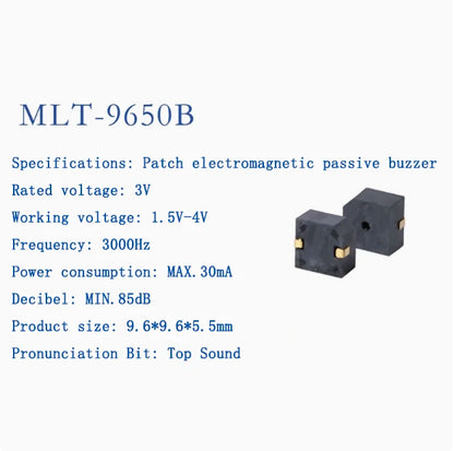 Active and Passive Electromagnetic Patch Buzzers MLT-4020 MLT-5018 MLT-5020 MLT-5030 5525 7525 8530 8540 9025 9032 9045 MLT9650