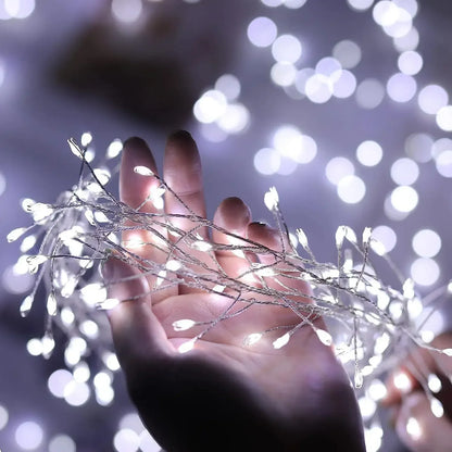 1.5/3/6M USB LED Firecracker String Lights with Remote Control for Christmas Wedding Party New Year Decoration