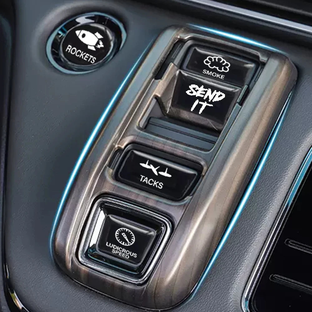 Car Window Buttons Sticker Car Instrument Panel Console Switch Sticker Novelty Car Interior Fake Button Decoration Accessories
