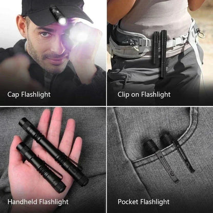 Mini Portable LED Pen Light with Clip Ultra Bright High Lumens Pocket Handheld Flashlight Torch for Camping Outdoor Emergency