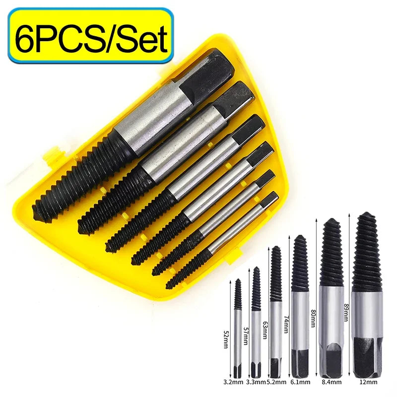 Screw Extractor Set 5/6/11PCS High Carbon Steel Damaged Screw Remover Broken Bolt Extractor Kit