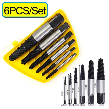 Screw Extractor Set 5/6/11PCS High Carbon Steel Damaged Screw Remover Broken Bolt Extractor Kit