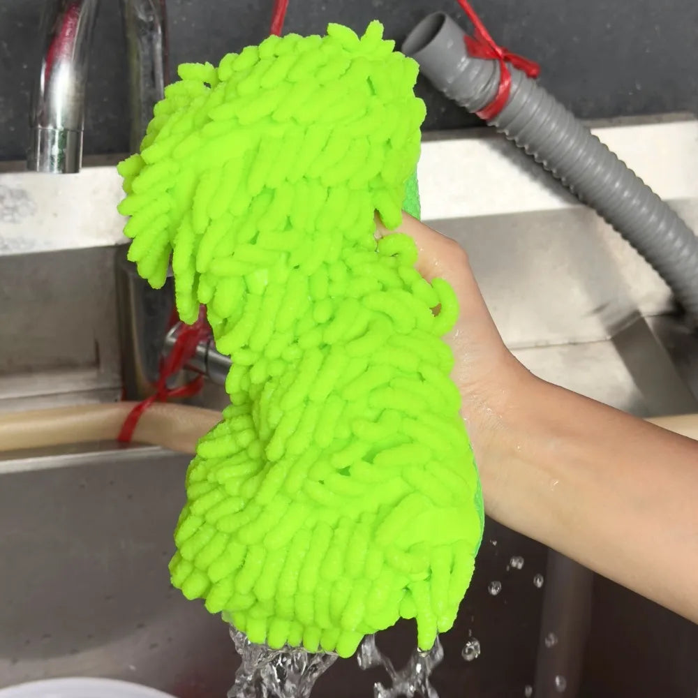 Car Wash Microfiber Chenille Car Wash Sponge Care Washing Brush Pad Washing Towel Auto Gloves Styling Accessories Gadget