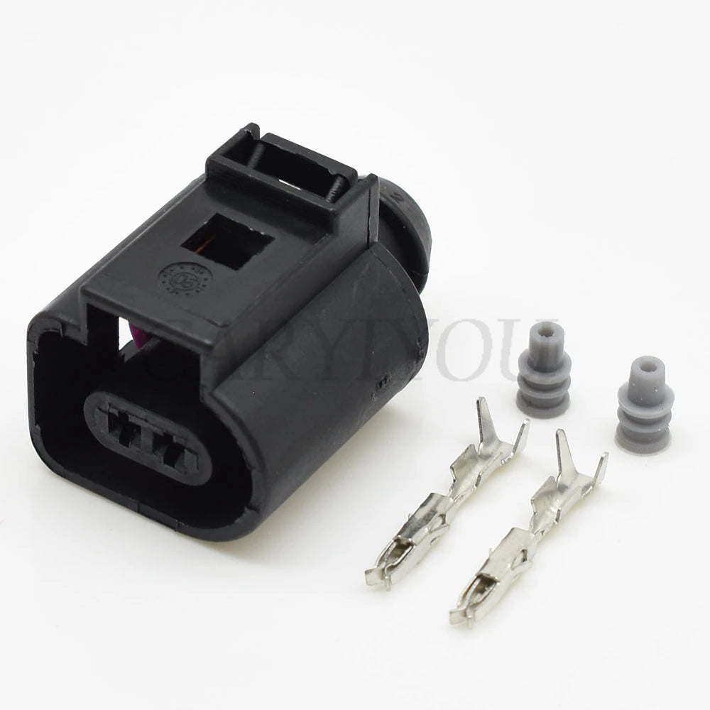 2 Pin Automotive Temperature Sensor Plug Deflation Valve Socket Waterproof Electrical Wire Connector Compatible with 1J0973802 1J0973702
