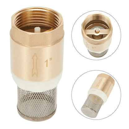 Brass Foot Valve DN25 With Check Valve Stainless Steel Basket Suction Basket 1 Inch Internal Thread Foot Valve 25 Mm