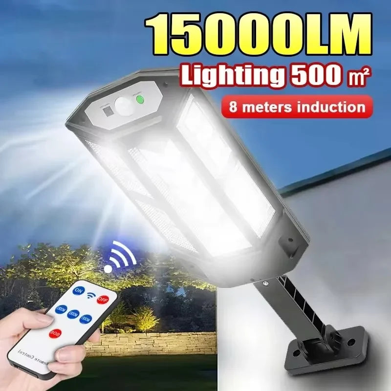 15000LM Solar Light Outdoor Sunlight Motion Sensor Wall Lamp 3mode Waterproof 240°lighting Lantern Garden Street Wall External