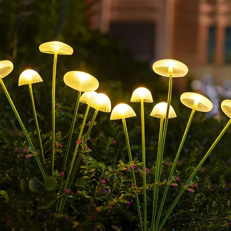 Solar Christmas Jellyfish Mushroom Lawn Lights Waterproof 6/8/10 Heads Garden Decoration Atmosphere Lighting