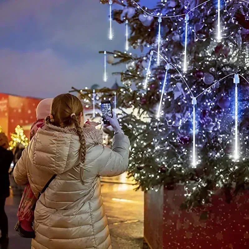 USB Powered LED Meteor Shower Rain Lights for Christmas New Year Decoration Garden Street Party Lighting