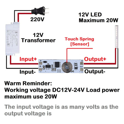 Short Distance Capacitive Touch & PIR Motion Sensor Module V2.1 5V-24V 3A LED Dimming Control
