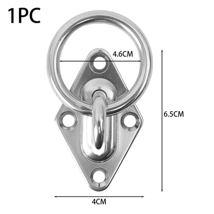 Heavy Duty Stainless Steel Pad Eye Plate – Rhombic Boat Wall & Ceiling Mount Hook Ring for Sun Shade Sail & Hammock