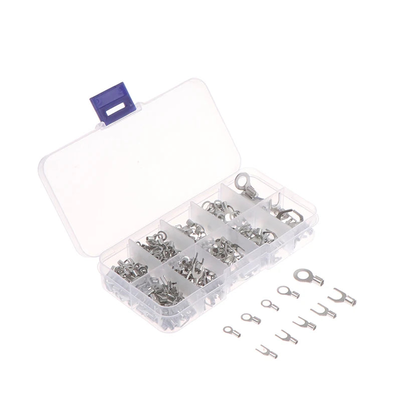 320PCS Non-Insulated Brass Terminals 10-in-1 Ring Fork U-Type Set