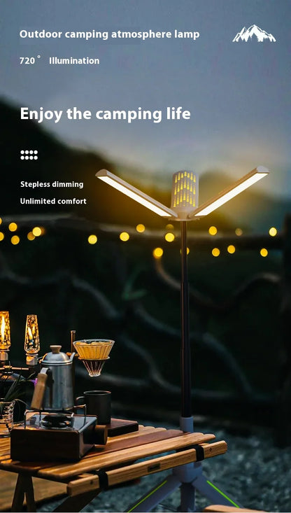 8000MAH Multifunctional Telescopic Camping Light LED Floodlight Flashlight with Stepless Dimming Charge Outdoor Tent Flashlight