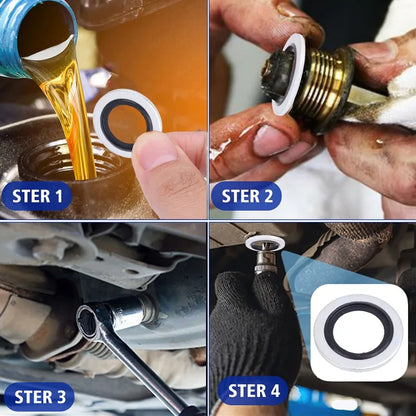 M16 Oil Drain Plug Gasket Kit — Car Oil Pan Washer Seal Set for Engine Oil Change