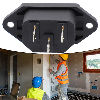 Power Connector 3 Pin Charging Socket AC-04 Built-in Male Female Rated 250V 10A for Battery and Electrical Use