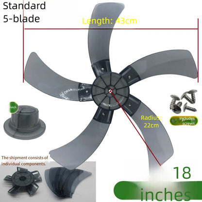 Electric Fan Blades For 18Inch Table Fan Floor Fan Silent Strong Wind Five-Blade Heating Cooling & Vents HVAC Systems & Parts