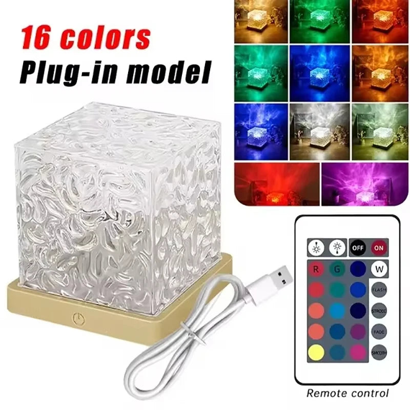 RGB 16 Color Charging Night Light Dazzling Bedroom Bedside Atmosphere Light Decor LED Light DIY Assembly Creative Gift Desk Lamp
