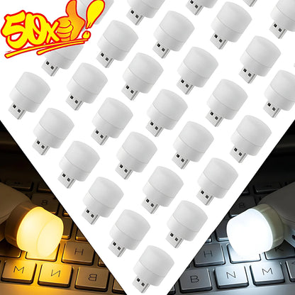 USB Night Light LED Mini Light Bulb USB Plug-in Lamp for Power Bank Charging, Home Office Eye Protection Book Lamp