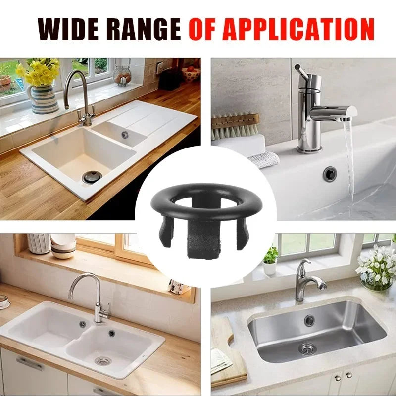 Sink Overflow Ring Cover Plug Bathroom Basin Drain Hole Cap 4/1PCS