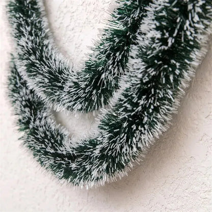 10M Christmas Decor Ribbons Garland Xmas Tree Hanging Pendent Ornaments Green Cane Tinsel Wreath for New Year Party Home Decor