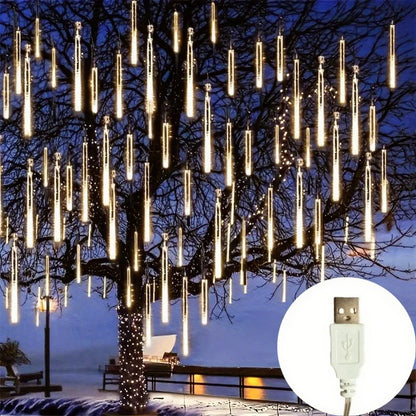 USB Powered LED Meteor Shower Rain Lights for Christmas New Year Decoration Garden Street Party Lighting