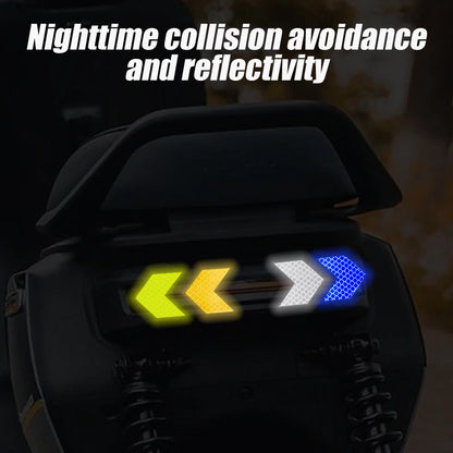 Car Reflective Arrow Stickers with Luminous Film – Hazard Warning Safety Decals for Car Bumper & Trunk (10pcs)