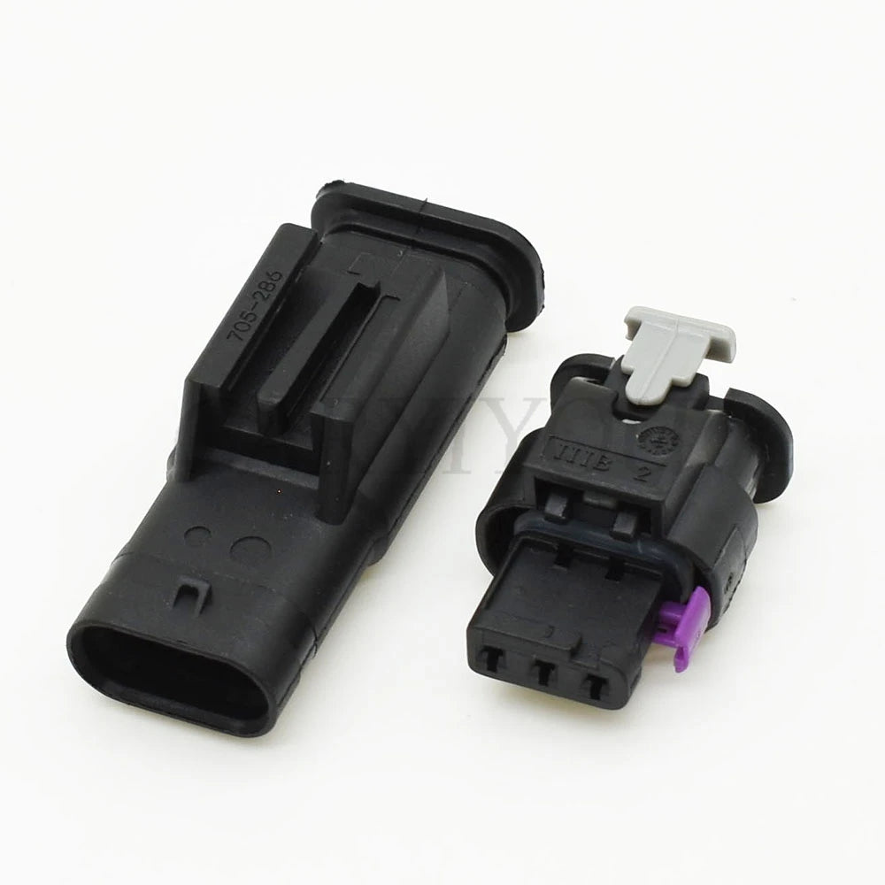 3-Pin 1.2mm Waterproof Electronic Connector 1718653-1 4F0973703A DJ7033WA-1.2 PA66 for VW Audi