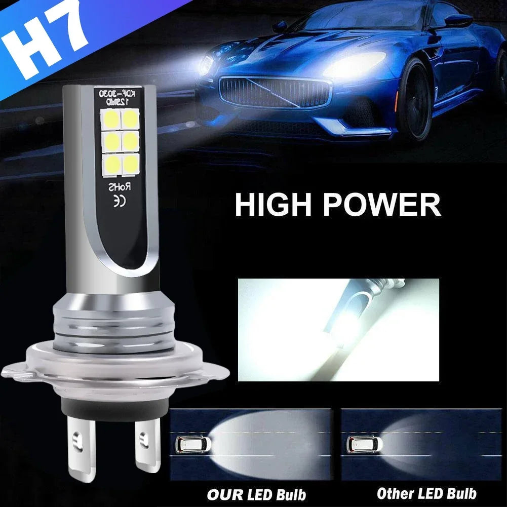 Universal H7/H4 LED Headlight Bulb Beam Kit 24W High Power COB Car Lights Headlamp 6500K Auto Headlight Bulbs Car Fog Light
