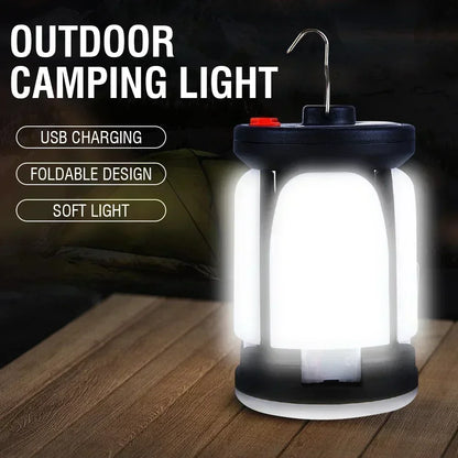 4-leaf Solar  LED Lantern Rechargeable Emergency Flashlight Portable Power Bank Foldable Tent Light for Outdoor Camping Fishing