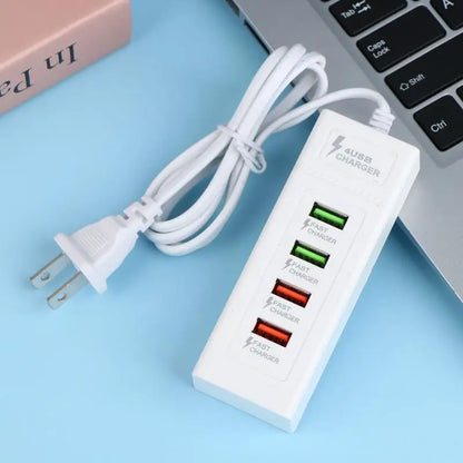 Multi Splitter Adapter Portable Travel Charger, 4 Ports USB Quick Charger, USB-C Charging Power Strip