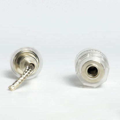 Clear Speaker Binding Posts with Banana Plug Sockets Gold-Plated Copper Terminals for Amplifier HiFi Audio Speakers