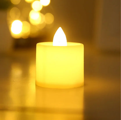 24Pcs/Set Flameless LED Candle Creative wishing Led Tea Light Warm White Flameless Candle Halloween Christmas Decor Candle Light