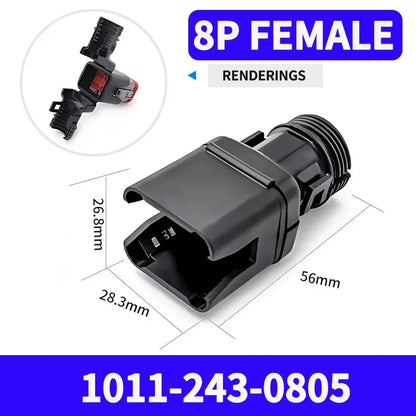 2-12P DT Connector Male Female Tail Clip Set 1011-235-0405 with Corrugated Pipe Harness Protective Sheath