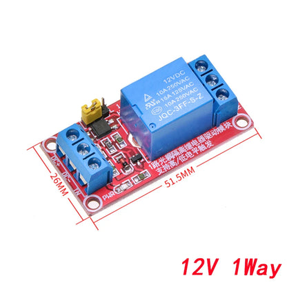 5V 12V 24V Multi-Channel Relay Module Board with Optocoupler for Arduino High/Low Level Trigger