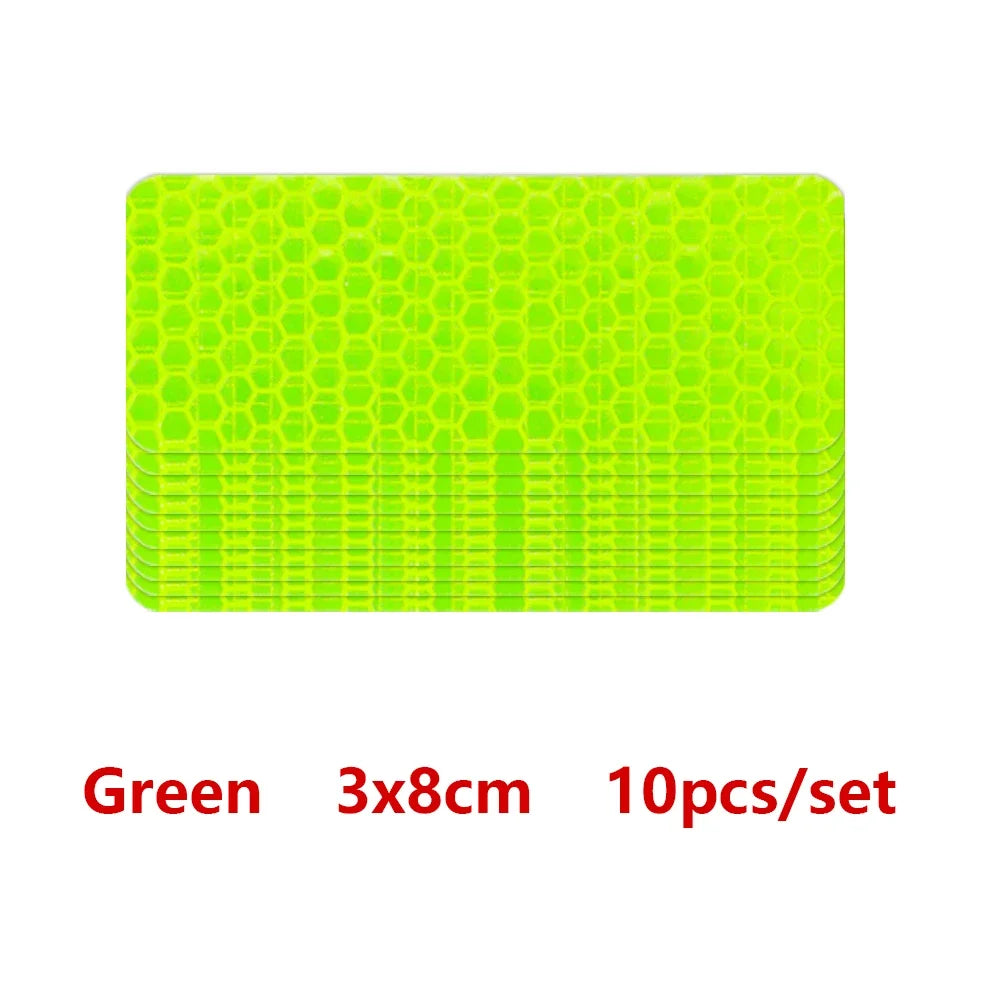 Car Bumper Reflective Safety Strip Stickers – Warning Reflector Tape for Auto Exterior & Interior (10pcs)