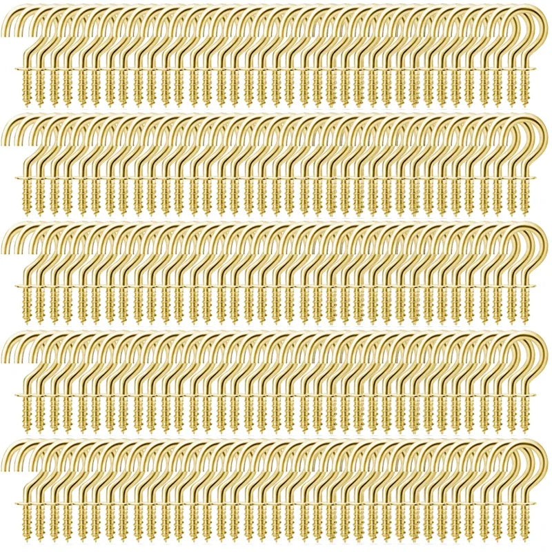 1000/50Pcs Mini Screw Hook Multifunctional Wall MountIron Screw-in Hanging Plants Holder Ceiling Hooks Cabinet Keys Cup Hanger