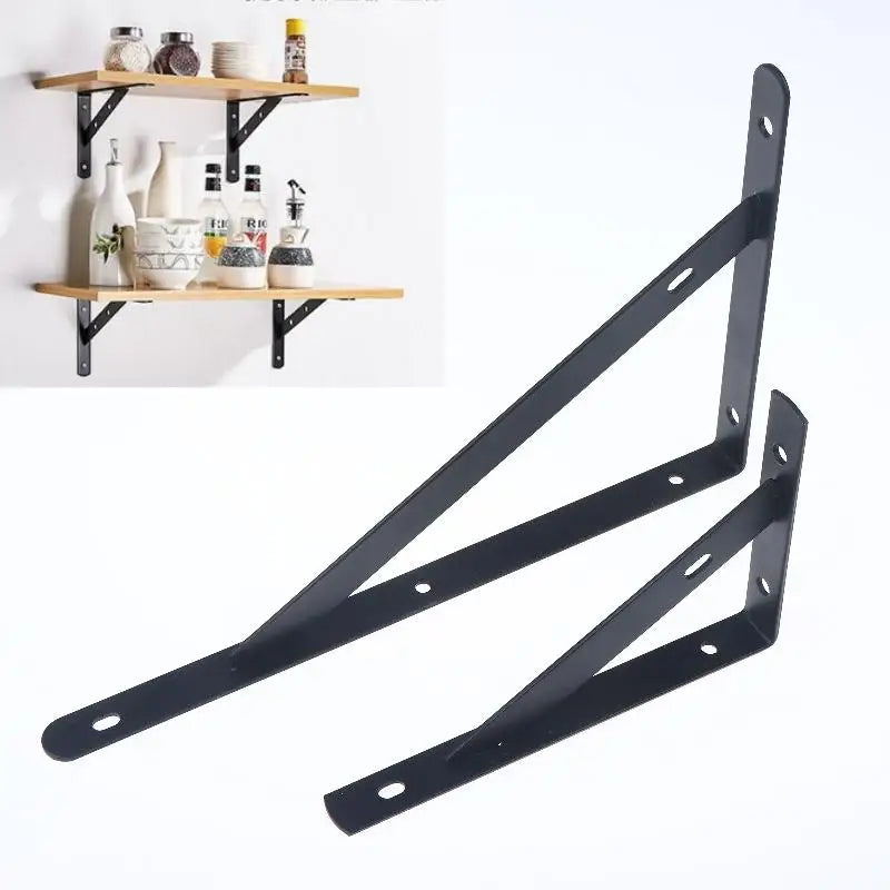 2Pcs Wall Mount Joint Angle Without Screws Tripod Brack Shelf Floating Shelf Heavy Duty Black/White Steel For Decorative