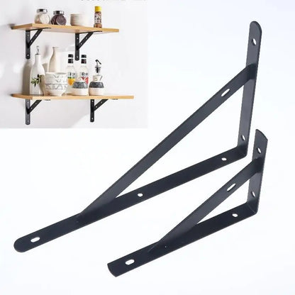 2Pcs Wall Mount Joint Angle Without Screws Tripod Brack Shelf Floating Shelf Heavy Duty Black/White Steel For Decorative