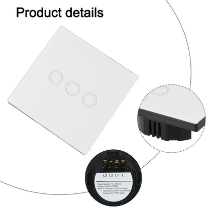 Contemporary 3 Gang Touch Light Switch Engineered to Work Seamlessly With All Your Lighting Fixtures in Any Location