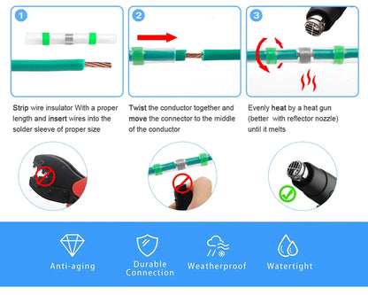 Welding Ring Heat Shrink Terminal, IP67 Waterproof Electrical Connector, Heat Shrink Tube Wire Connection Terminal