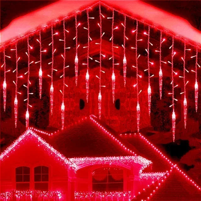 2026 Christmas Decorations Winter LED Icicle Curtain Light Festoon Garlands 0.3/0.4/0.5M Street Droop for New Year